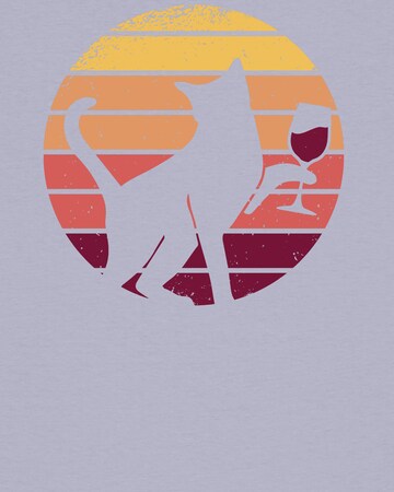 Watapparel Shirt ' Sunset Katze & Rotwein ' in Purple