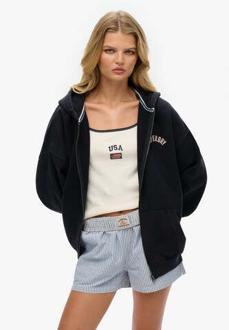 Superdry Sweatvest 'Athletic Essentials' in Blauw: voorkant