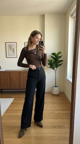 studioselect Bő szár Nadrág 'Jenny' - fekete