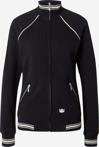 King Louie Zip-Up Hoodie in Black: front