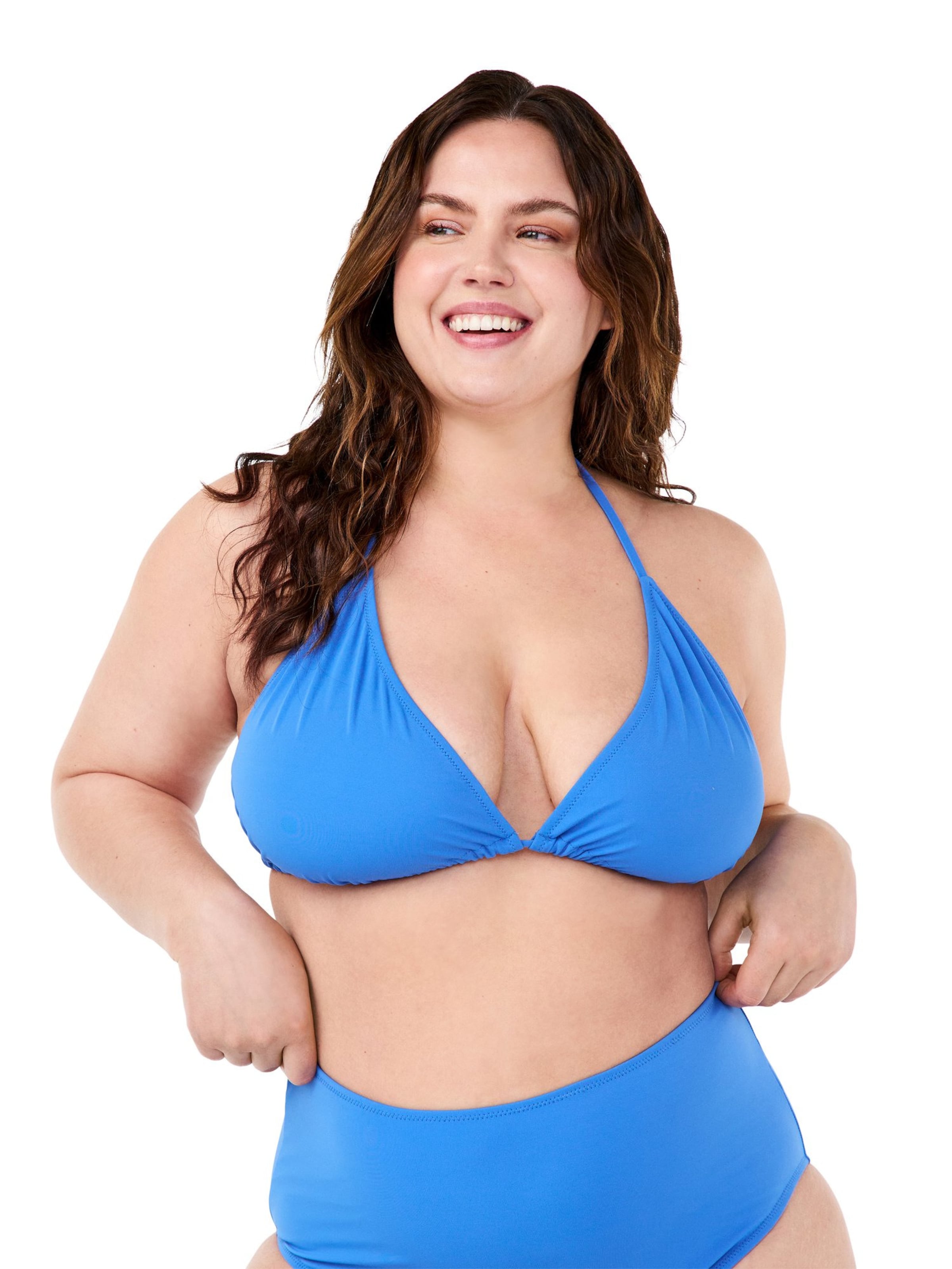 Swim by Zizzi Trojúhelníková Horní díl plavek 'Smia' – modrá: přední strana