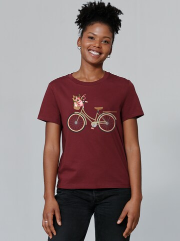 Maglietta ' Damenfahrrad ' di Watapparel in rosso: frontale