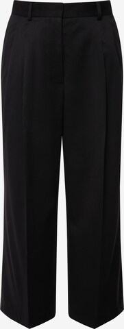 Ulla Popken Wide leg Pleated Pants in Black: front