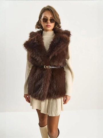 Bianco Lucci - Colete em castanho: frente