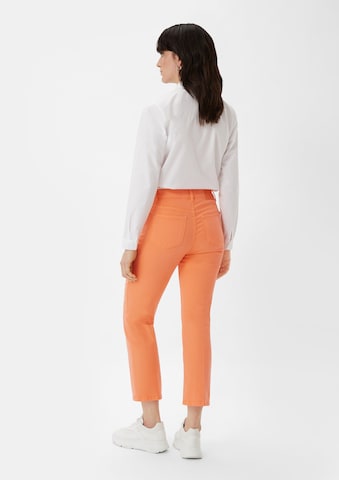 comma casual identity Flared Trousers with creases in Orange: back