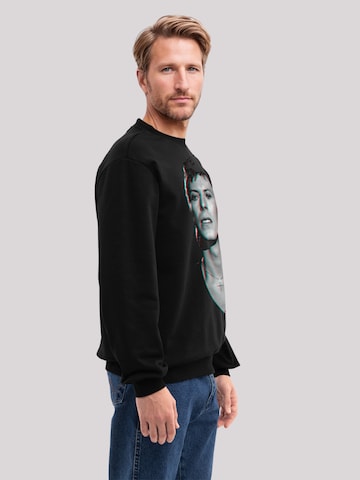 F4NT4STIC Sweatshirt 'TV Times Pop Star David Bowie Portrait 1977' in Zwart