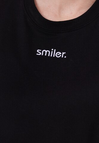 smiler. Shirt 'laugh.' in Zwart