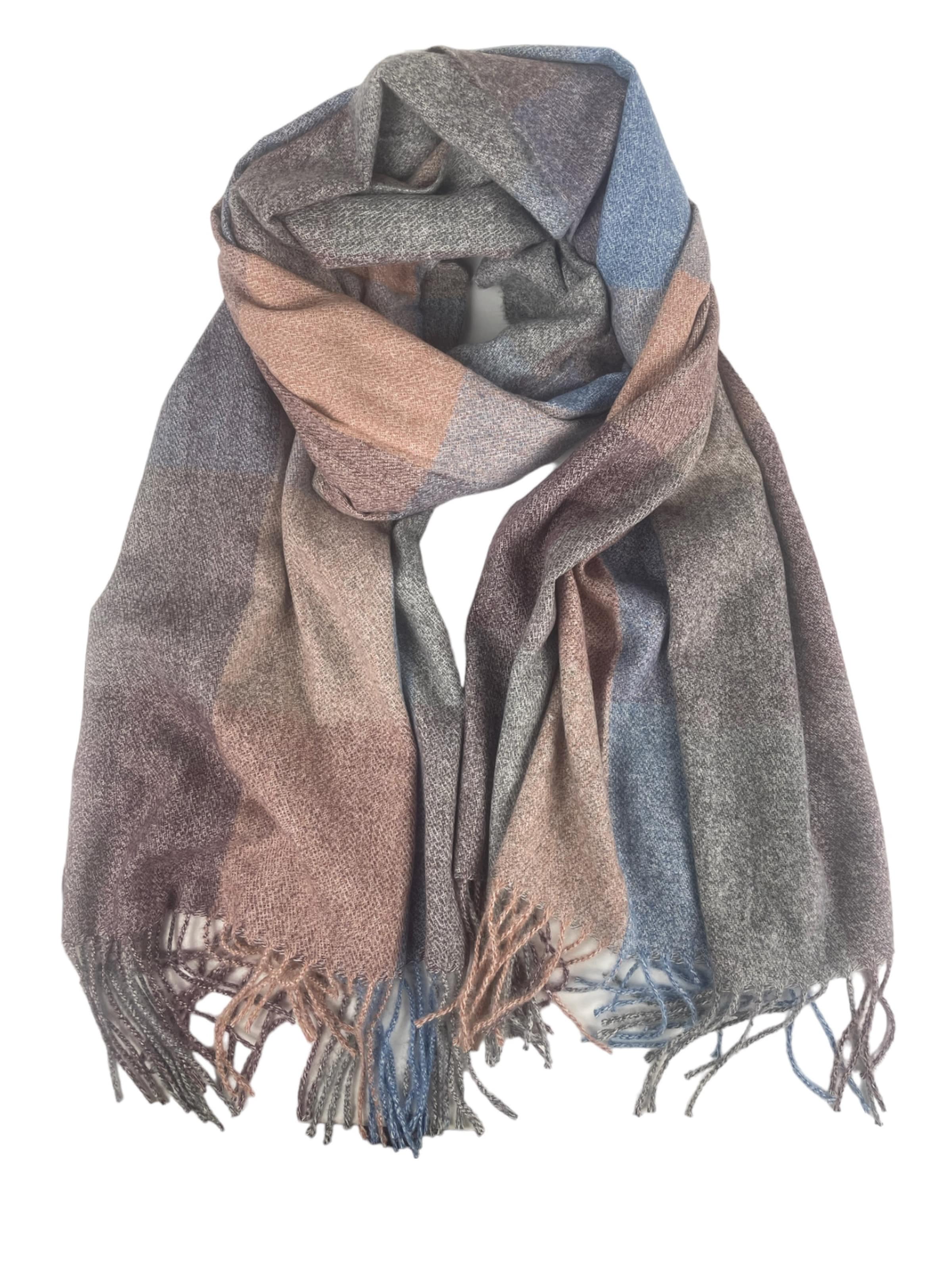 Kumixi Oversized Scarf in Brown: front
