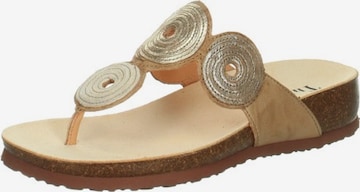 THINK! T-Bar Sandals in Beige: front