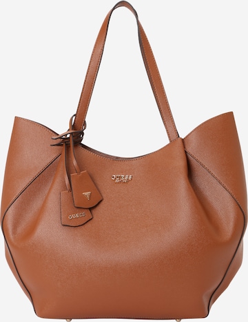 GUESS Nákupní taška 'AMORETTE 2 IN 1 TOTE' – hnědá: přední strana