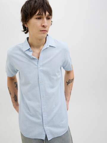JACK & JONES Slim fit Button Up Shirt 'JJEBreeze' in Blue