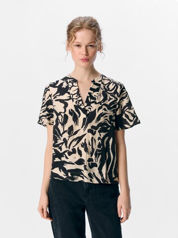 Camicia da donna di OBJECT in beige: frontale