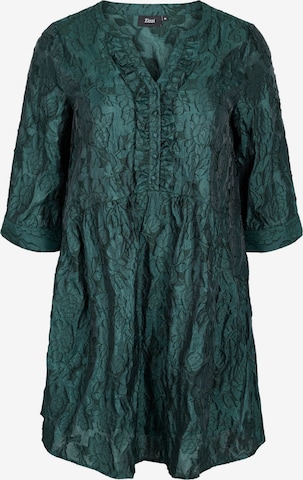 Zizzi - Vestidos camiseiros 'Amina' em verde: frente