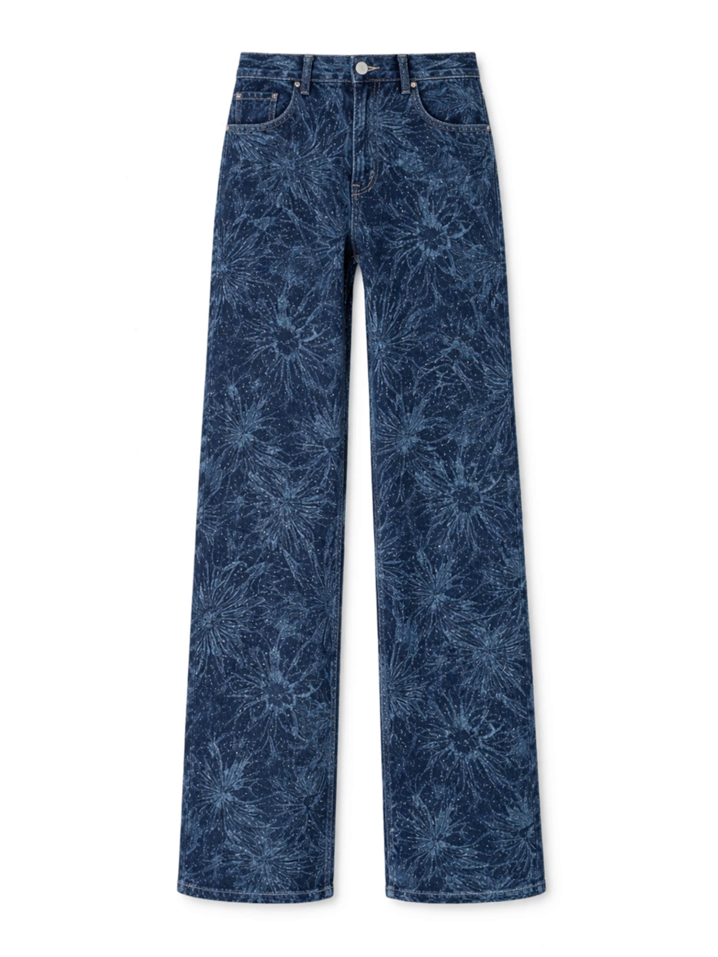 IT'S BASIC Wide leg Jeans 'WIDE LEG MID RISE JEANS' in Blauw: voorkant