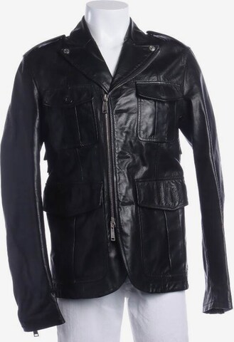 DSQUARED2 Lederjacke / Ledermantel L-XL in Schwarz: predná strana