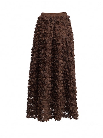 Tantra Skirt 'Falda larga tipo A de flores de organza con cintura elastica' in Brown: front