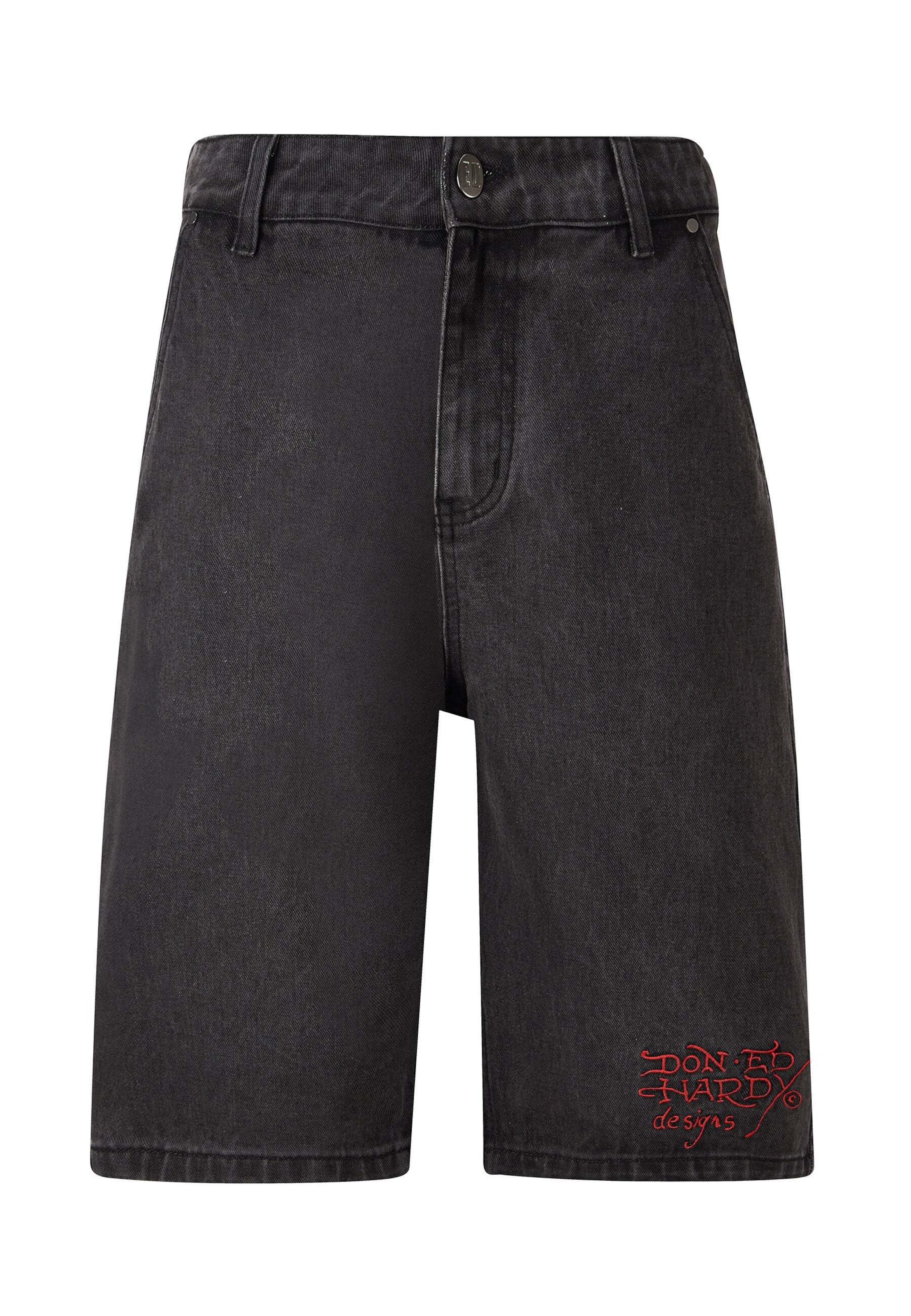 Ed Hardy Regular Shorts in Grau: Vorderseite