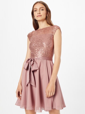 Robe de cocktail SWING en rose : devant