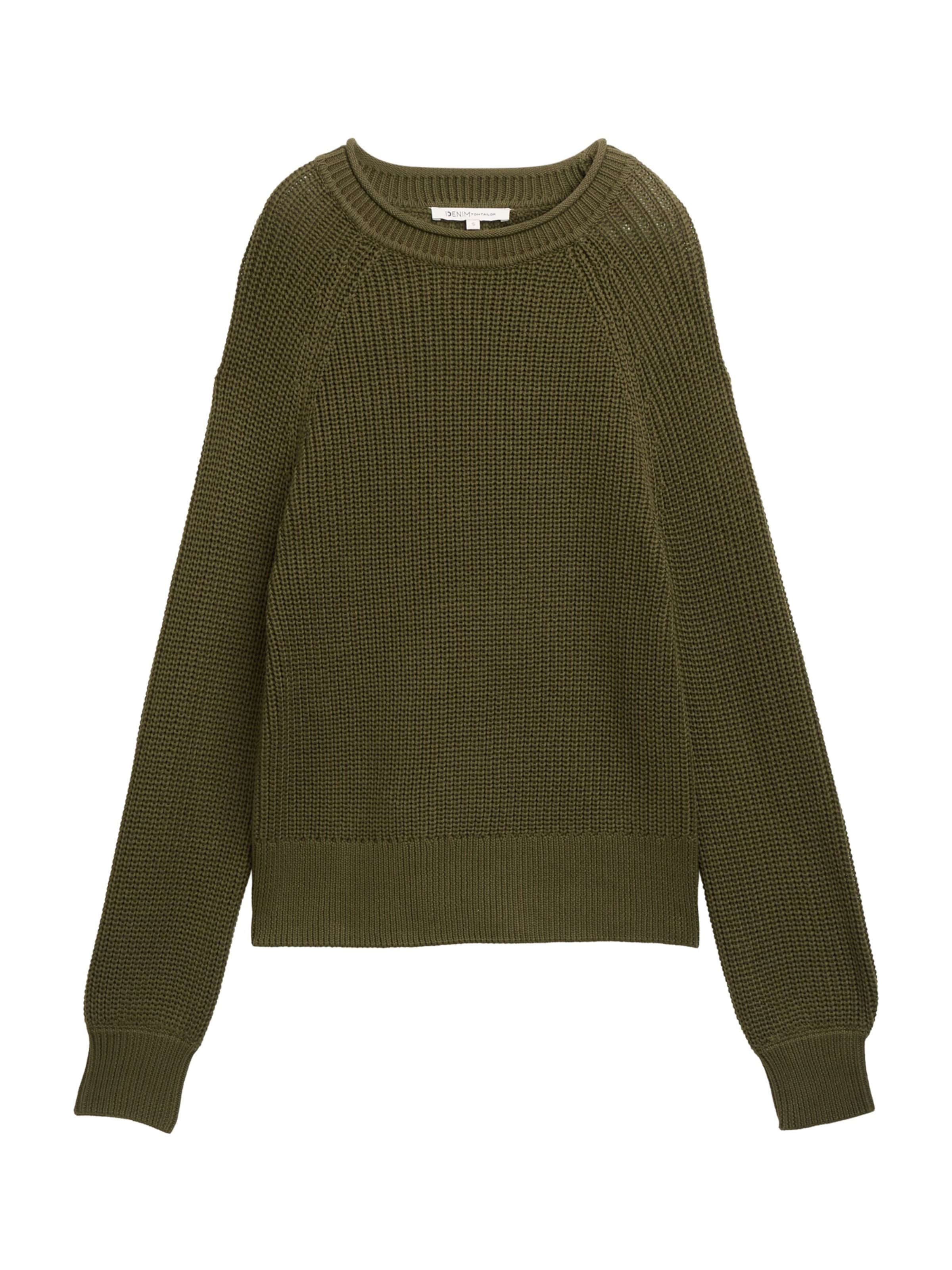 TOM TAILOR DENIM Pulóver - zöld: elől