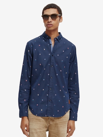 SCOTCH & SODA Slim fit Button Up Shirt in Blue: front