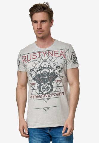 Rusty Neal Cooles T-Shirt mit Front-Print in Grau: predná strana