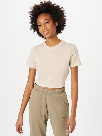 T-shirt 'Essential' Nike Sportswear en beige : devant