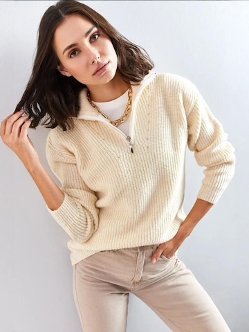 Pull-over 'Pullover' Bianco Lucci en beige : devant