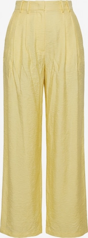 geltona Guido Maria Kretschmer Women Plačios klešnės Klostuotos kelnės 'Finja': priekis