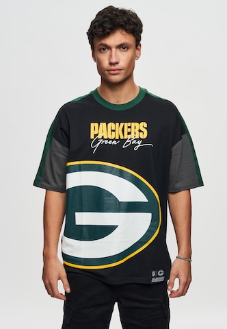 Recovered Shirt 'NFL Packers Bay Cut and Sew Oversized' in Black: front