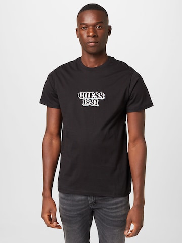 T-Shirt GUESS en noir : devant