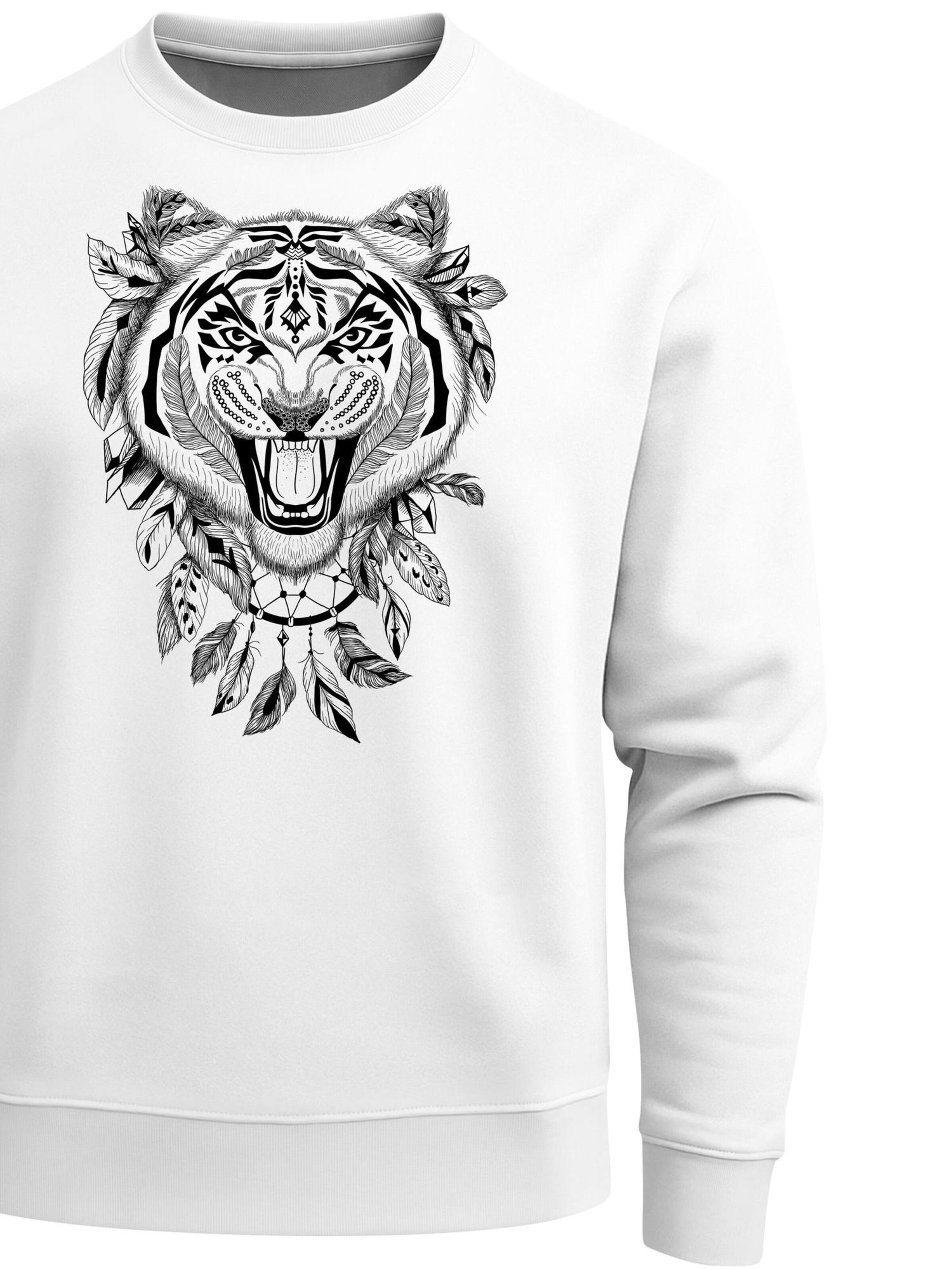 Neverless Sweatshirt 'Tiger' in White