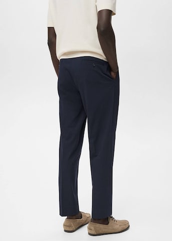 MANGO MAN Slim fit Pleated Pants 'Parioli' in Blue