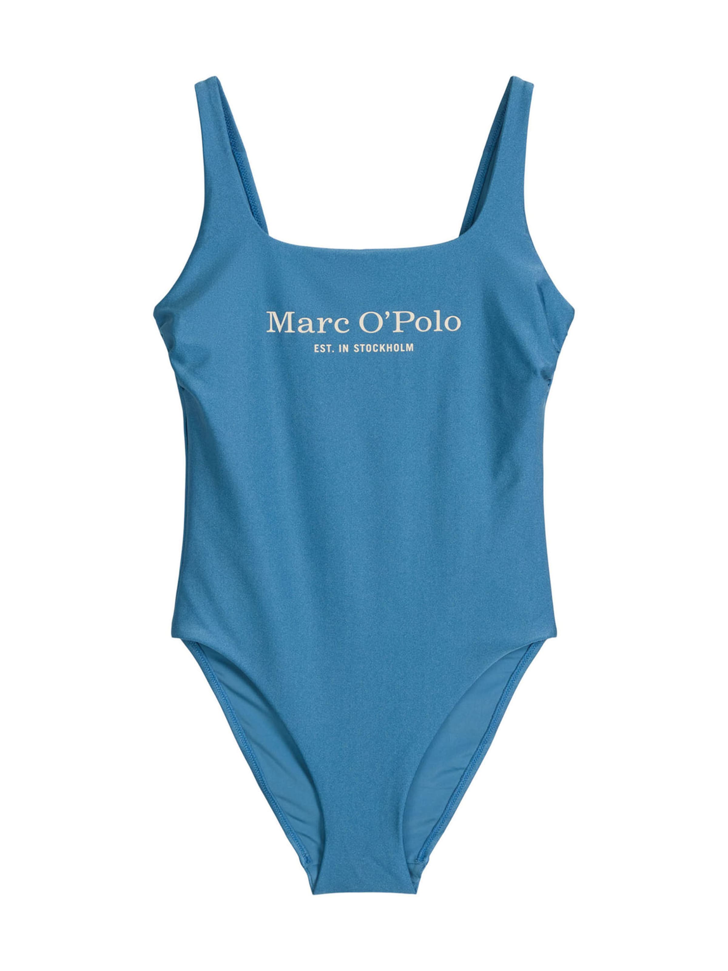 Marc O'Polo Bralette Swimsuit ' Shiny ' in Blue: front