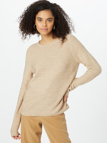 Pull-over QS en beige : devant