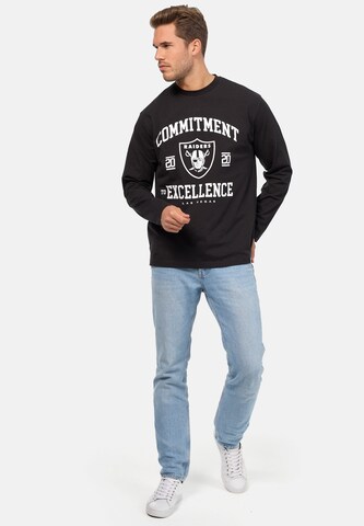 Recovered Sweatshirt 'NFL Raiders Commitment To Excellence Relaxed' in Black