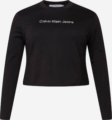 Tricou de la Calvin Klein Jeans Plus pe negru: față