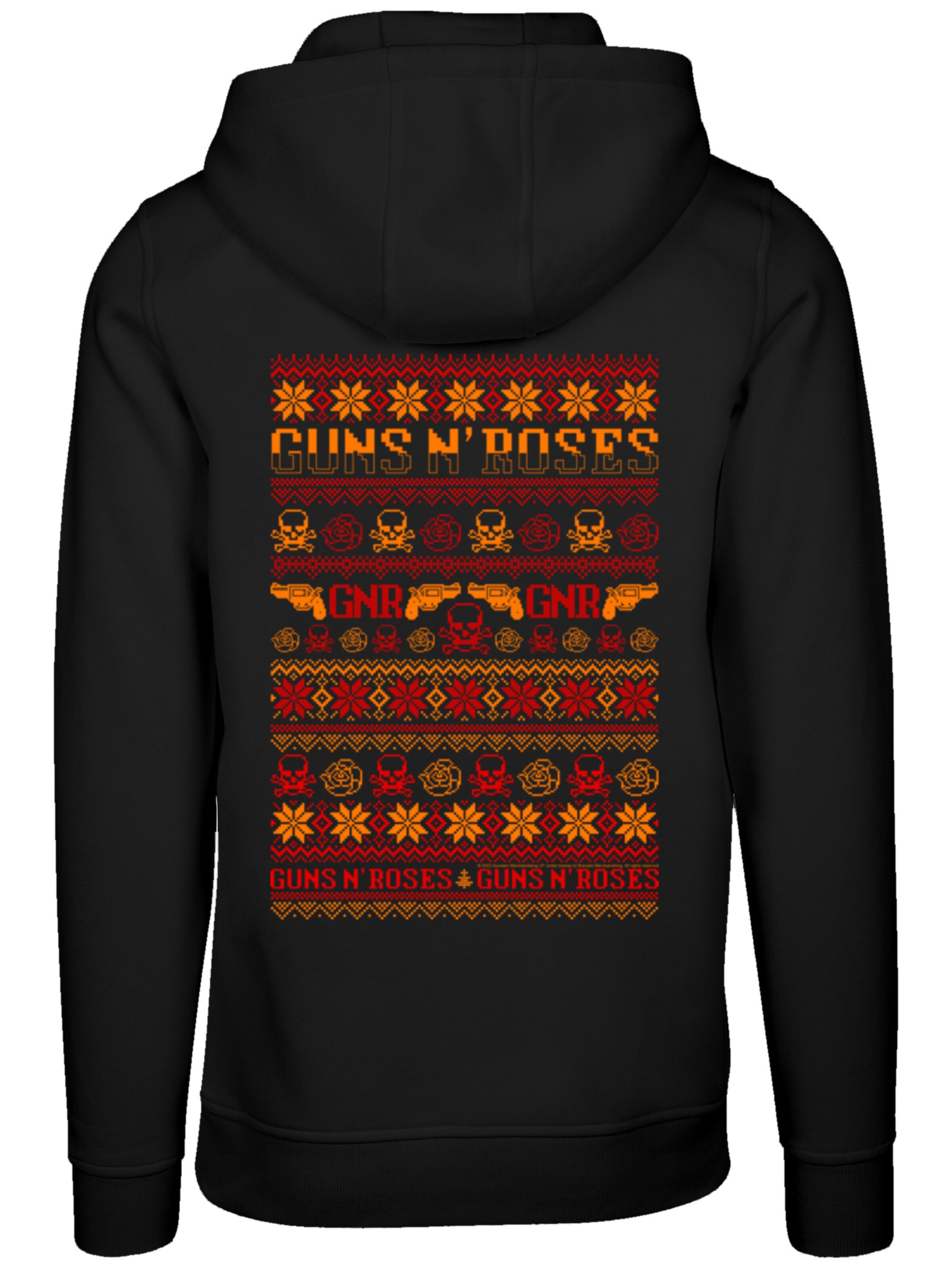 F4NT4STIC Sweatshirt 'Guns And Roses Christmas' in Zwart
