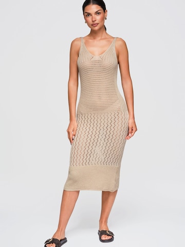 Ombre Knit dress in Beige