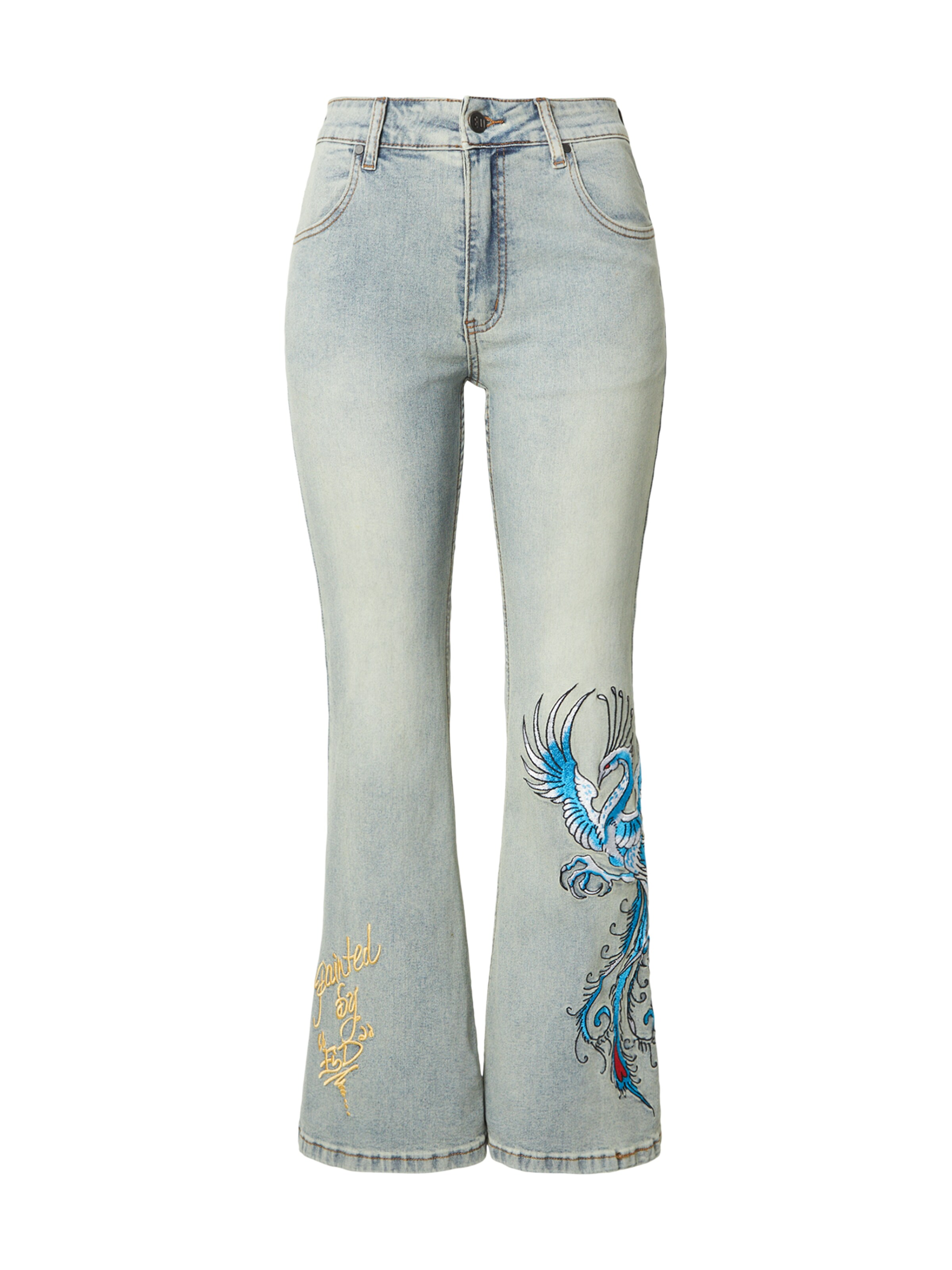 Ed Hardy Flared Jeans in Blue: front