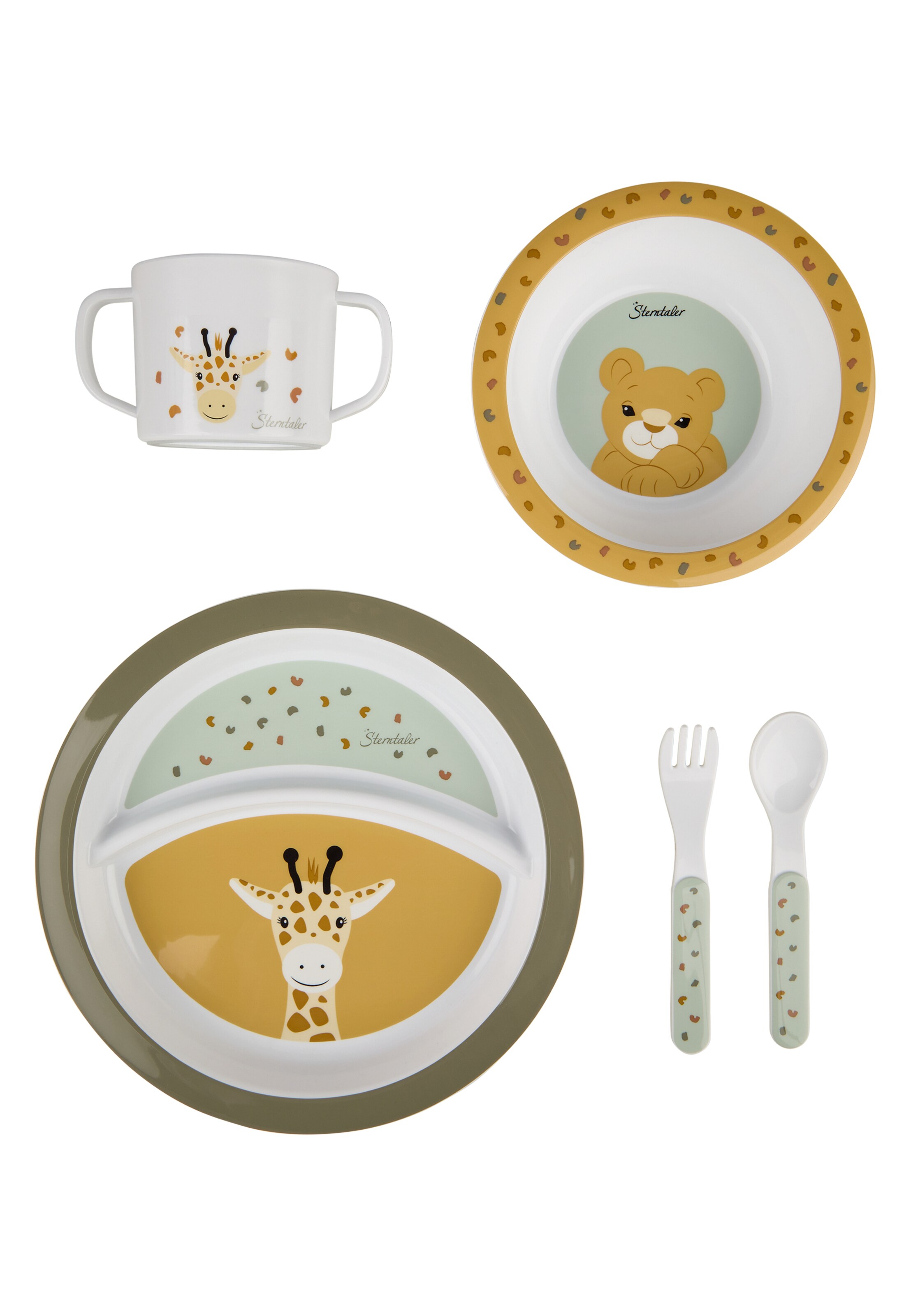 STERNTALER Tableware Set 'Safari' in Green: front
