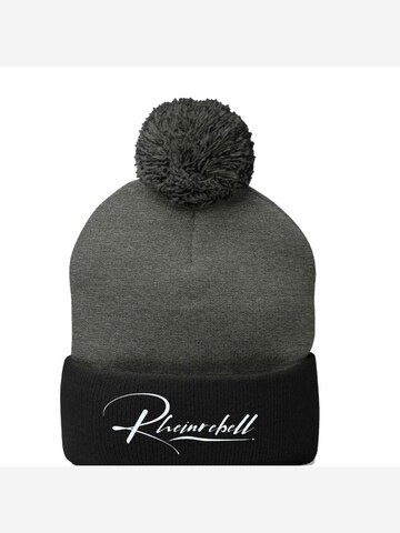 Rheinrebell Beanie 'Bommelmütze Grau Schwarz' in Grey: front