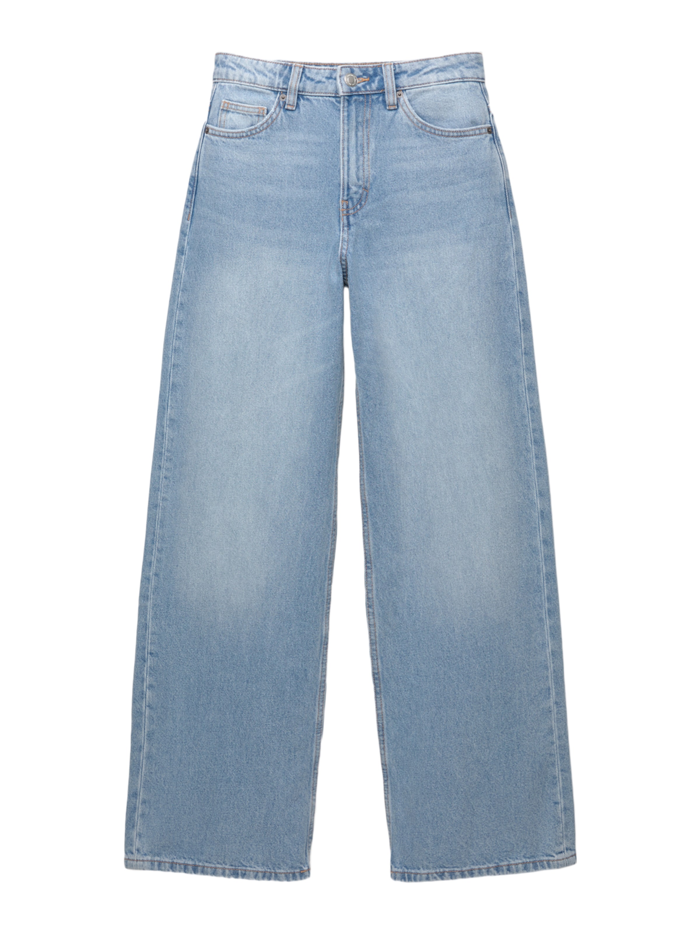 Pull&amp;Bear Wide leg Jeans in Blauw: voorkant