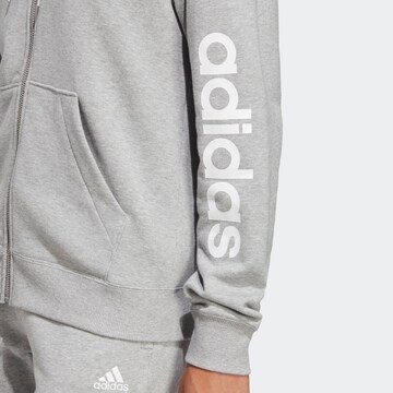 ADIDAS SPORTSWEAR Športová mikina so zipsom 'Essentials Linear French Terry' - Sivá