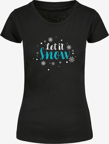 Merchcode Shirt 'Let it Snow' in Zwart: voorkant