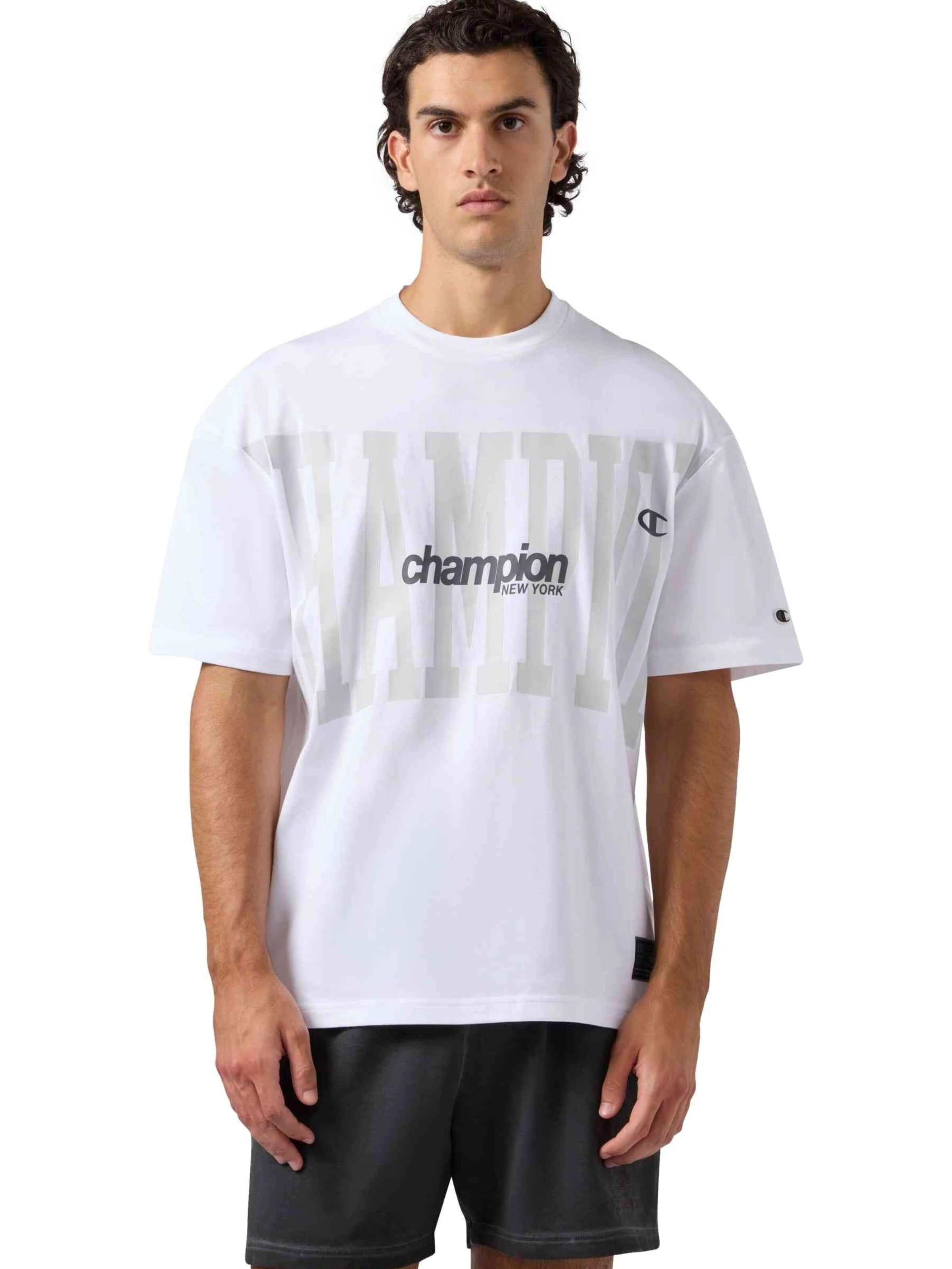 Champion -DO NOT USE- - Camiseta 'Camiseta champion blanca maxi logo urban contemporary tee' en blanco: frente