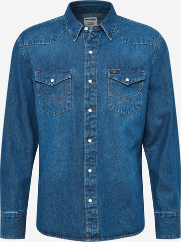 WRANGLER Regular fit Button Up Shirt 'Western Shirt' in Blue: front