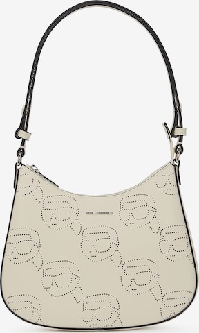 Karl Lagerfeld - Bolso de hombro ' IKON SCHULTERTASCHE MIT LOCHMUSTER ' en blanco: frente