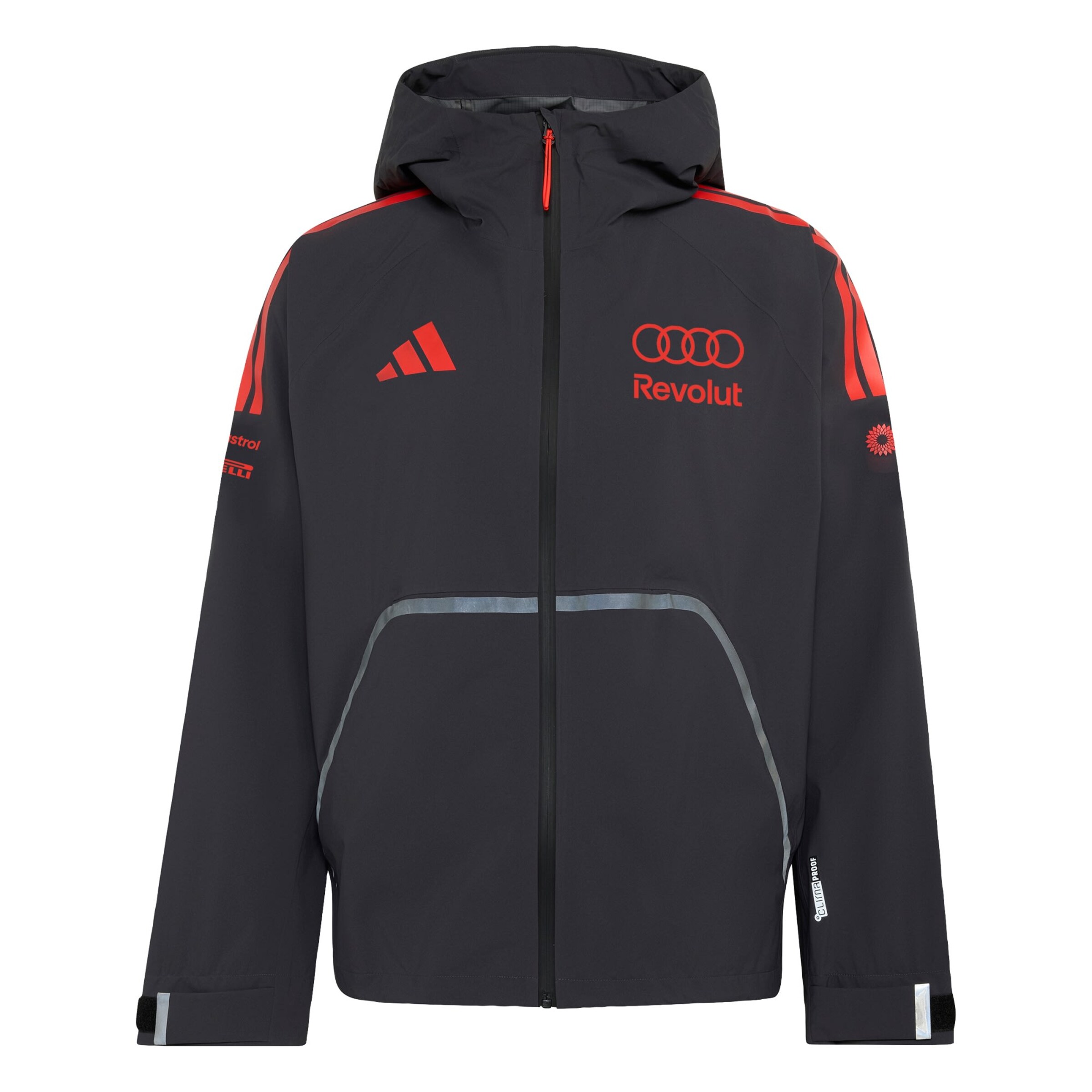 ADIDAS PERFORMANCE Sportjacke 'Audi Formula One Team Mechanics' in rot / schwarz, Produktansicht
