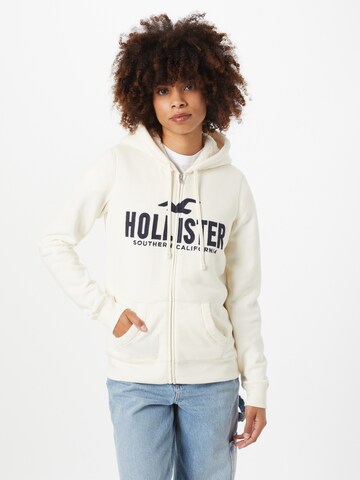 HOLLISTER Sweat jacket in White: front