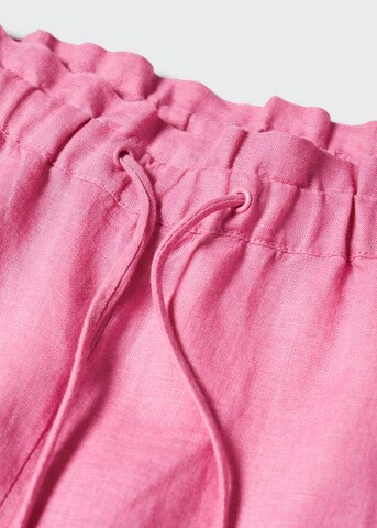 MANGO Loose fit Pants 'Linew' in Pink